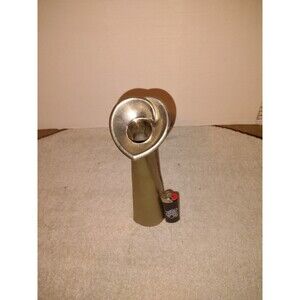 vintage 80s ARTDECO silver zinc lotus lily flower vase 9”